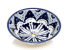 Carmen – Lavandino messicano in ceramica – Cerames | Vasca 40,5 cm x 15 cm | Lavabo da appoggio in Messico per bagno, ospiti, WC