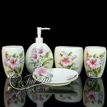 Queen's Bagno Bagno Ensemble Insieme di Raccolta Bagno Idee Tute Stile Peach in Ammenda resine con Cinque Pezzo di Copertura