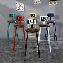 SHIJING Sgabelli Cucina Moderni Sgabello da Bar Industriale Vintage | Sgabello Alto da Bar da Colazione retrò | con Gambe e Schienale in Metallo della Staffa | per bancone/caffetteria/Cucina/Pub