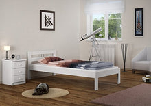 Erst-Holz Solido Elegante Letto Bianco in Pino massello 100x200 con doghe rigide 60.64-10W