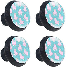 Pink Dancing Alpaca Llama Blue Pomelli per Porta Set di 4 Pomelli per Mobili Manopole per Cassetti Cucina Armadio Vetro