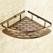 ZLININ Y-longhair Mensola da bagno in ottone antico angolare doccia Caddy cestino portaoggetti da bagno mensola da parete