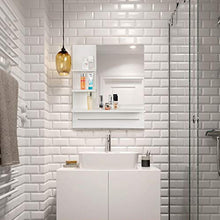 EUGAD Specchio da Bagno con Mensole Armadietto da Bagno con Specchio Portasciugamani Inclusa 60x13x70cm Bianco 0133WY