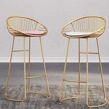 LTPY Colazione Bancone da Cucina Sgabello da Bar Set 1 Pezzo Sedile Bar Sgabello Alto in Ferro battuto Bar Sgabello Alto Grigio A + (Colore: Oro, Dimensioni: Altezza seduta70cm)