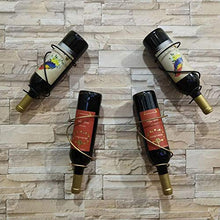 CNSFFS Rack da 3 Pezzi per portabottiglie da Vino in Ferro Montato a Parete - Vino Rosso Bevande per Adulti Portabottiglie per liquore, Portabottiglie da Vino in Metallo,-1