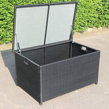 XLLLL Cassapanca da Esterno Baule Rattan Cassa Tettoia in Rattan da Giardino con Ruote Scatola da Esterno per Giardino in Stile Rattan
