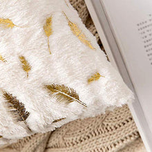 MIULEE Confezione da 2 Federe Decorazione con Motivo Piuma d'oro Decorative Fodere Copricuscini Arredi per Casa Divano Letto45 X 45 cm Bianco