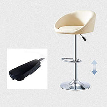 XINGLEI Sgabelli da Bar, seggiolone con Schienale Ben Imbottito, Dotato di Funzione di Rotazione Regolabile in Altezza e 360 ° Sgabelli da Bar per la Colazione (Color : Beige, Size : 60~80cm)