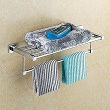 PYROJEWEL Bar a Parete Quadrata Rail a Parete Rack Appendiabiti in Acciaio Inox cremagliera mensola del Bagno Doppia cremagliera mensola da Bagno