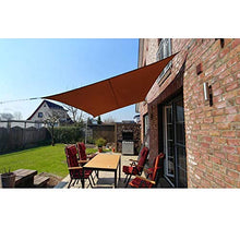 CH-GTJ Tenda A Vela Parasole Rettangolare,Telo da Sole Esterno Vela Ombreggiante in HDPE, Impermeabile Antivento Protezione UV Tenda per Giardino Terrazza Campeggio,Marrone,2X1.8m