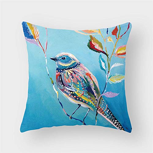 Cuscini decorativi per uccelli con fiori di uccelli Federa Cuscino per cuscini in poliestere Cuscino per cuscini 45 * 45 Cuscino per decorazione per divano-24