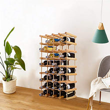 COSTWAY Portabottiglie per Vino in Legno, Scaffale per Vino, Cantinetta Porta Vino in Legno di Pino, Naturale, 85 x 44 x 24 cm