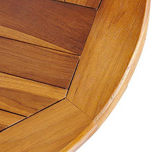 Tavolo da Giardino Rotondo in Legno Massello - Arredamento da Esterno in Legno Massello di Teak di Alta Qualità e Resistente Agli Agenti Atmosferici - Perfetto per Giardino, Patio, Bistrot, Bevande
