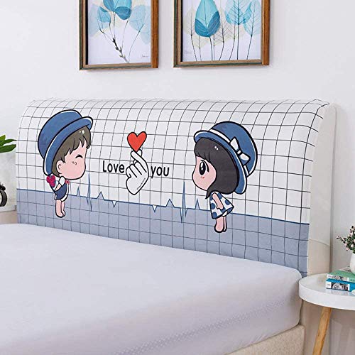 Letto Copri Testata Matrimoniale Elastica Fodera Elastica Protezione Peluche Testata Elastico all-Inclusive Coperchio Europeo Soft Cover Lavabile Testata 180 * 75CM Color4
