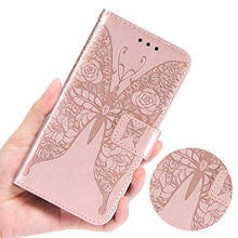 ikasus Cover iPhone 7/8,Custodia iPhone 7/8,Goffratura fiore farfalla Flip Custodia Funzione Stand PU Premium Protezione Super Sottile TPU Interno Case Porta Carte credito Custodia Cover