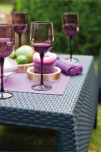 Keter Corfu Lounge Set, Mobili da Giardino con Divano 2 Posti, 2 Poltrone e Un Tavolino con Cuscini, Grafite, 50X168X75 Cm