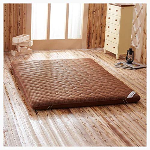 ZZX Materasso Tatami Pavimento Doppio Materasso Futon Singolo Dormitorio per Studenti Giapponesi Pieghevole Materasso per Gattonare Materasso per Letto Pigro Morbido E Traspirante,Brown-90x190cm