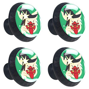Set di 4 maniglie rotonde per armadio da cucina, credenza, cassettiera, cassettiera, con viti, per cucina, comò, armadietto, bagno, armadio, maiale, magia