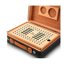YAeele. Cigar Box Set Cigar Box Portable Set da Viaggio Cigar Idratante portasigarette Nero può Tenere 25 Cigars [Senza Sigaro] Good Mood, Good Life