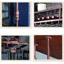 lanying Scaffale per Vino Galleggiante e portabottigl,Portabottiglie portabicchieri a 2 Strati, portabicchieri Appeso a Barra, Ornamenti per Vino per la casa-Bronzo_80*30cm