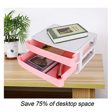 Scatola portaoggetti a doppio strato, scatola portaoggetti in plastica con cassetto Organizer per portaoggetti da tavolo impilabile per uso domestico