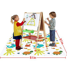 Plartree Tappetino seggiolone bimbi,130 * 130cm Tappeto per il Seggiolone,Seggiolone Play Picnic Mess Mat Tovaglia Neonato Salva Pavimenti Tappeto Antispruzzo Lavabile Impermeabile