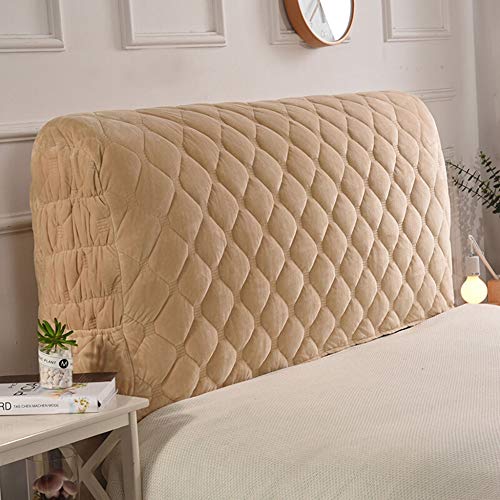 Copri Testata Letto Trapuntato All-inclusive Protezione Fodera Elastica Copertura Antipolvere Cuscino Antigraffio Cover Lavabile Home Decor,Camel-160 * 65cm