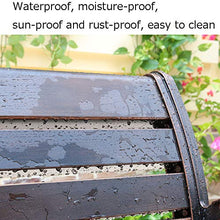 Panca da giardino per esterno panchina in metallo, panca da riposo 3 posti con schienale, poltrona da giardino per terrazza con braccioli in fusione di alluminio, per prato, veranda