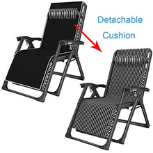 SHUAIIJUAN Sedia per il tempo libero domestico Giardino Reclining Sdraio da spiaggia Sedia da giardino pieghevole reclinabile s con Black Cuscino - Patio esterno, Bordo piscina, campeggio, spiaggia, D