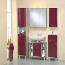 Ambientehome Java Exclusiv 54113 Witim - Armadietto portaoggetti in Alluminio, 32,5 x 31,5 x 98,5 cm, Colore: Alluminio/Rosso