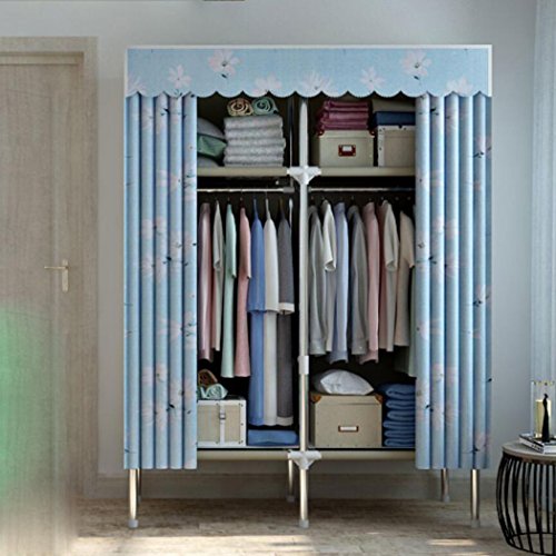 LyMei Armadio Guardaroba Portatile Armadio Pieghevole per Vestiti Domestico Pieghevole Organizzatore di stoccaggio Guardaroba in Tessuto,B