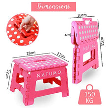 NATUMO® - Sgabello pieghevole di alta qualità, portata 150 kg, per cucina, bagno, giardino, per bambini e adulti