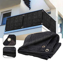 FANGJIE Copertura per Balcone 80x550cm Anti-UV Balcone Privacy Antivento per Campo Sportivo, Giardino, Balcone, Nero