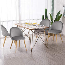 TUKAILAI Set di 2 Sedia da Cucina Sala da Pranzo in Velluto per Cucina Soggiorno Moderna Sedia Sedie da pranzo con Gambe in Metallo Grigio