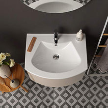 Kiamami Valentina Mobile Bagno SOSPESO Linea Curva CM 62 Cappuccino Lucido Specchio Tondo | Riva