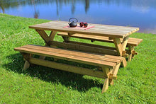 AVANTI TRENDSTORE - Retro - Set da Giardino, Composto da 1 Tavolo e 2 panche in Legno di Pino Massiccio giá trattato in Autoclave. Dimensioni Tavolo Lap 177x70x75 cm, panche Lap 177x44x37 cm