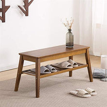 BHBXZZDB Veranda 2 Tier Bambus Schuhschrank Osmanische Schuhschrank Bank mit Sitzkissen Korridor Schuhschrank Ideal für Badezimmer/Wohnzimmer und Korridore Haushaltsgegenstände (Farbe: Kastanie Grö
