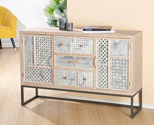 GILDE - Credenza in MDF con finitura smaltata, 120 x 80 x 35 cm, colore: Grigio
