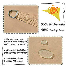 Dalovy Vela per Ombrellone da Giardino, Triangolo Hdpe 95% UV Block Vela Impermeabile UV Protezione Solare 3 Corde di Fissaggio per Patio Esterno Cortile per Feste Cortile, Metro Giallo