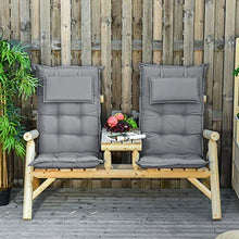 Outsunny Set 2 Cuscini da Esterno e Interno Imbottiti per Sedie a Schienale Alto in Poliestere, 50x120x9cm Grigio Scuro