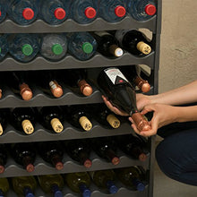 GRIZZLY Cantinetta Scaffale Componibile Portabottiglie da parete per Vino, Acqua, Spumante, Champagne, In Plastica, Set da 6 ripiani portavino impilabili per 36 Bottiglie. Resistente all’umidità