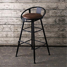 Lwieui Sgabello da Bar Sedia da Bar in Legno Casual Cafe Front Desk Sgabello Alto Retro Bar in Ferro battuto Sedia con Schienale Sedia 2 Cuscini Disponibili .Sgabelli da Bar