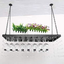 DJSMjbj Wine Rack Stile Semplice Ferro Hanging mensola di Vetro del soffitto della Decorazione for Bar, Ristorante Kitchen Ripiani Decke (Size : 80 * 31cm)