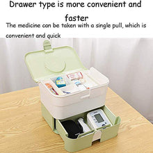 Scatola dei medicinali, Cassetta di Pronto Soccorso Portatile con Chiusura a Prova di Bambino per la casa, Multifunzionale con Manico, Custodia Medica Portatile con Scomparto per Inserti,-Green