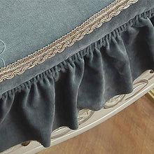 XHNXHN Cuscini per sedie da Pranzo Spessi Europei, Cuscini per sedili Corti in Peluche Cuscini Antiscivolo per Interni per Esterni Cuscini per sedie Lavabili con Lacci Grigio Chiaro 43x45cm (17x18I