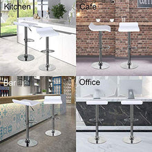 SYLOZ - Set di 1/2 sgabelli girevoli regolabili, in pelle PU, con base cromata e base da bar, sedie da banco da bar, bancone da bar, per sala da pranzo, bancone cucina, colore: nero e bianco