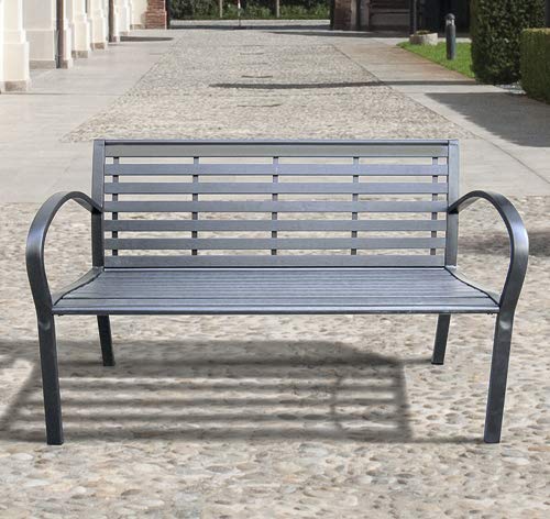 PANCHINA in Acciaio Colore Grigio Antracite L. 126 x P. 46 x H. 80 cm.