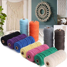Macrame Corda 2mmx100m,Filato Macrame Cotone,Fatta a Mano Corda Macramé, Filato Macrame Naturale per DIY Maglieria Artigianale