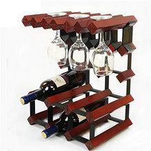 Wine Rack Holder 6 Bottle Wine Rack -Solid legno Multi-Function Piano Vino Shelf Calice Hanging Shelf WTZ012 (Color : Red wine)