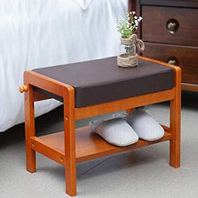YANG Solido Modifica Legno Scarpe Banco del Pattino tormenta Imbottito poggiapiedi Guardaroba Bagno Pouf ottomano, Carico Massimo 200kg (Color : B, Size : 45x29x36cm)